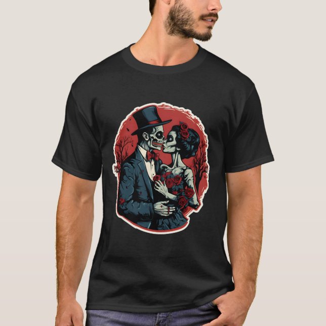 Valentines day zombies kärlek t shirt (Framsida)