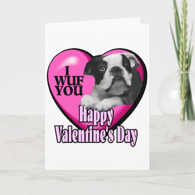 Valentines dayBoston Terrier Helgkort (Framsida)