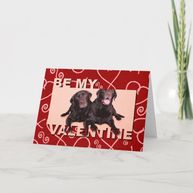 Valentines daychoklad Labradors Helgkort (Framsida)