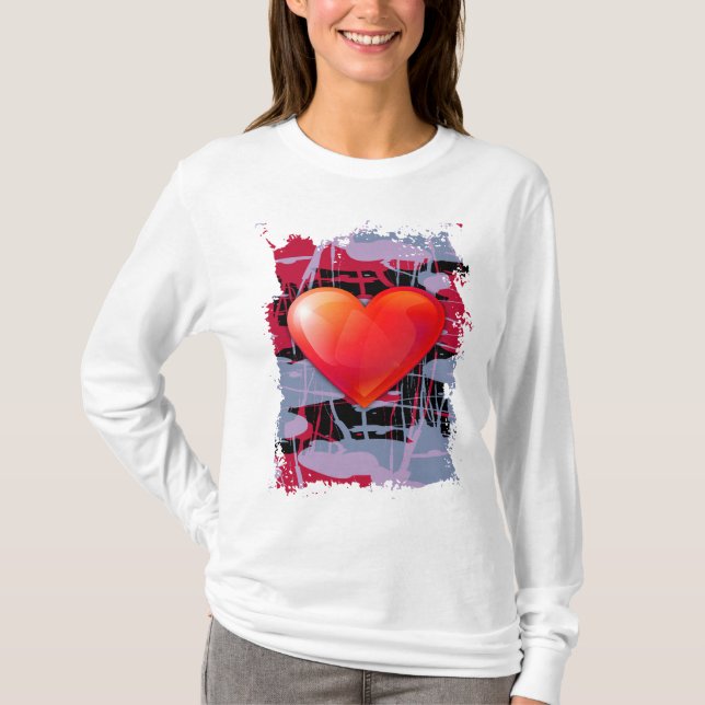 valentines dayhjärta t-shirt (Framsida)
