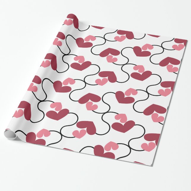 valentines daykärlek som slår in papper presentpapper (Utrullad)