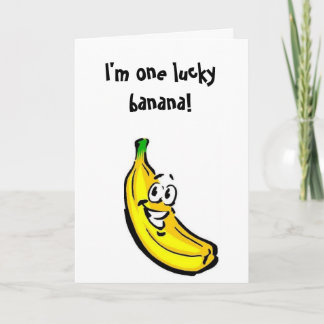 Valentines daykort med den lyckliga bananen helgkort