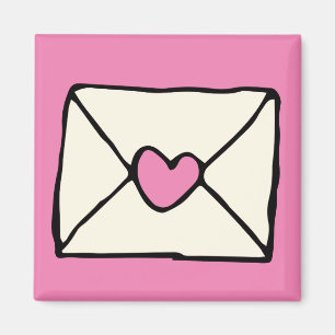 Valentines Doodles Rosa Heart Kärlek Note Clip Ar Magnet
