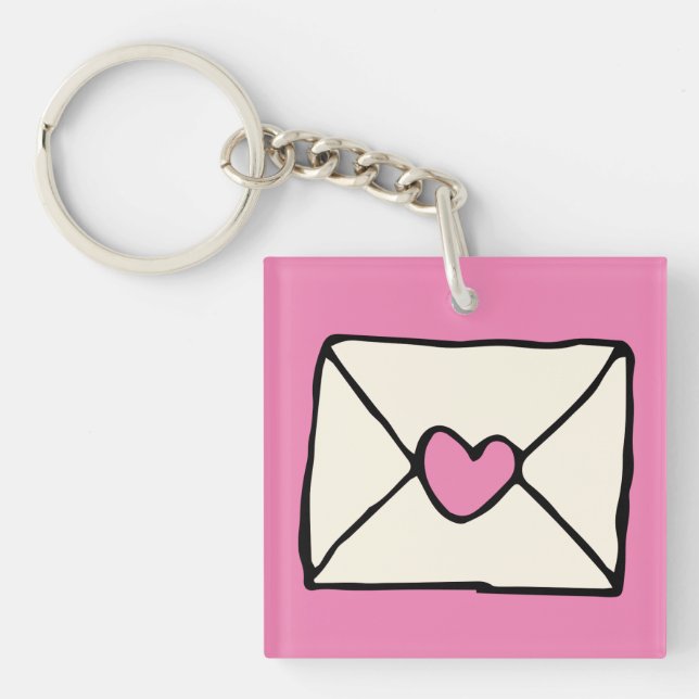 Valentines Doodles Rosa Heart Kärlek Note Clip Art (Framsidan)