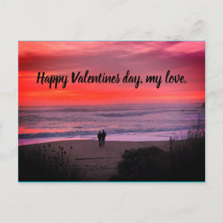 Valentines efter korttidssolnedgång vykort