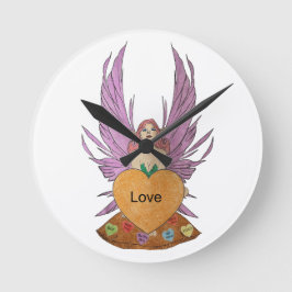 Valentines Faerie Rund Klocka