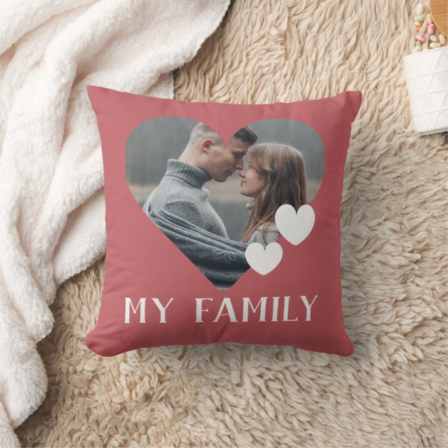 Valentines Family Heart Anpassningsbar Personlig P Kudde (Filt)