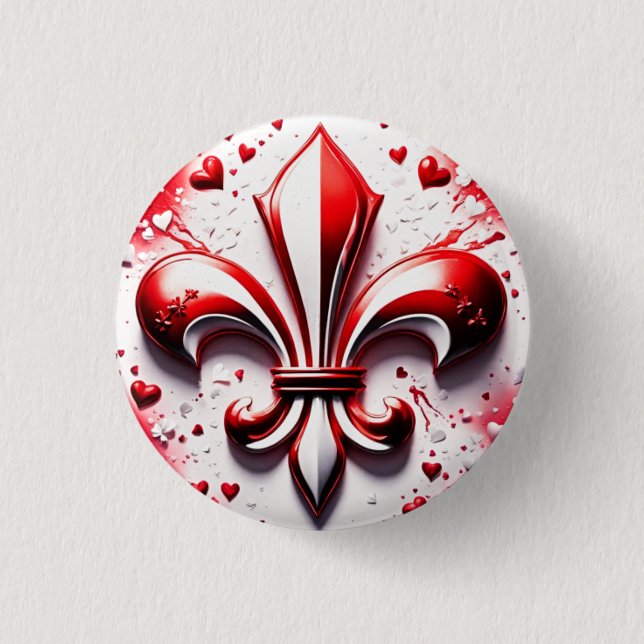 Valentines Fleur De Lis Knapp (Framsida)