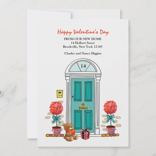 Valentines Flytta-meddelande Julkort (Framsida)