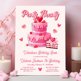 Valentines Födelsedagsfest Hearty Inbjudningar