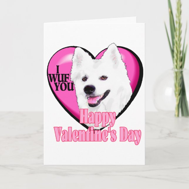 Valentines för amerikaneskimåhund helgkort (Framsida)