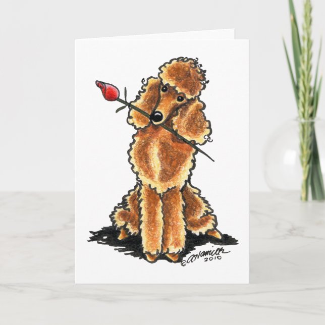 Valentines för aprikospudelälskling helgkort (Framsida)