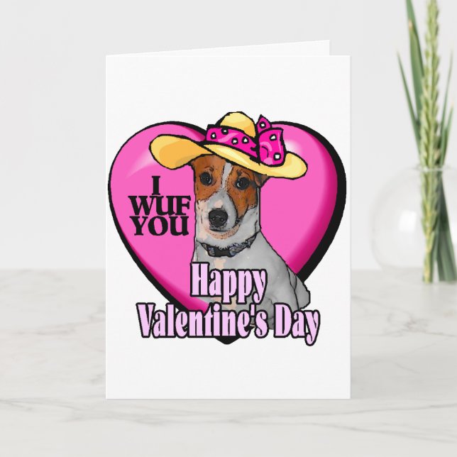 Valentines för jackRussell Terrier Helgkort (Framsida)