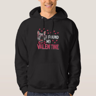 Valentines fransk bulldog hund Alla hjärtans dag Hoodie