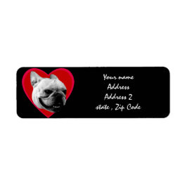 Valentines Fransk Bulldog Returadress Etikett