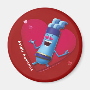 Valentines Fridge Magnet for Aquarius