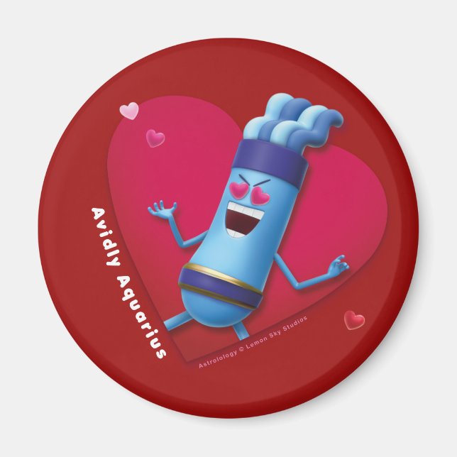 Valentines Fridge Magnet for Aquarius (Framsidan)