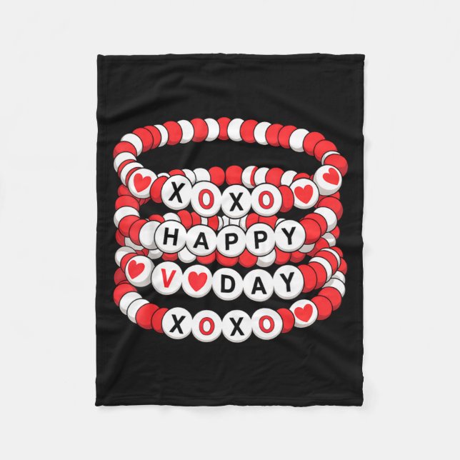 Valentines Friendship Bracelets Valentines Women K Fleecefilt (Framsidan)