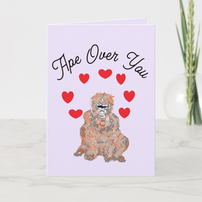 Valentine's G card : Ape Over You Helgkort (Framsida)