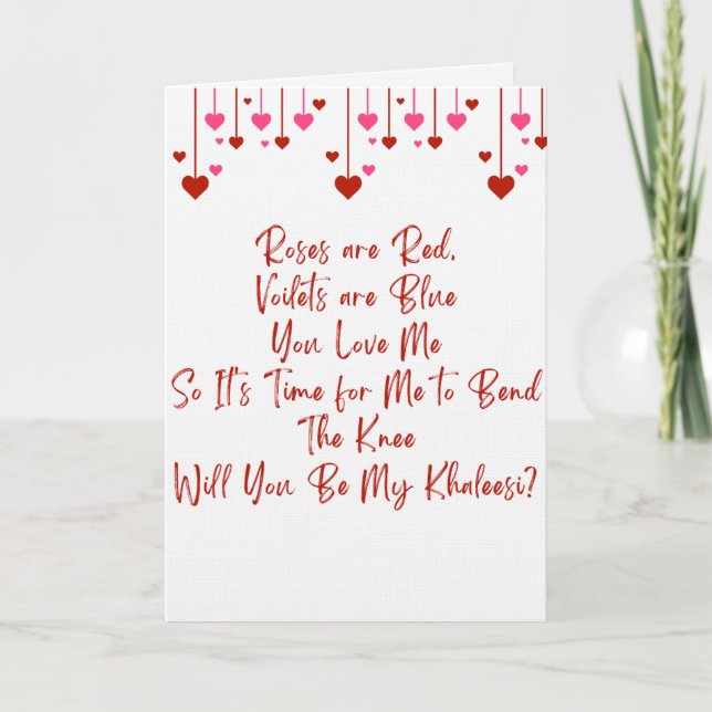 Valentine's Game of Thrones themed Proposal card Kort (Framsida)
