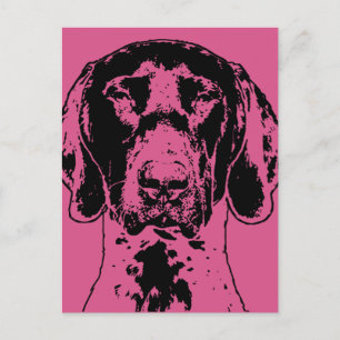 Valentines German Shorthair Pointer Hund Silhouett Helg Vykort