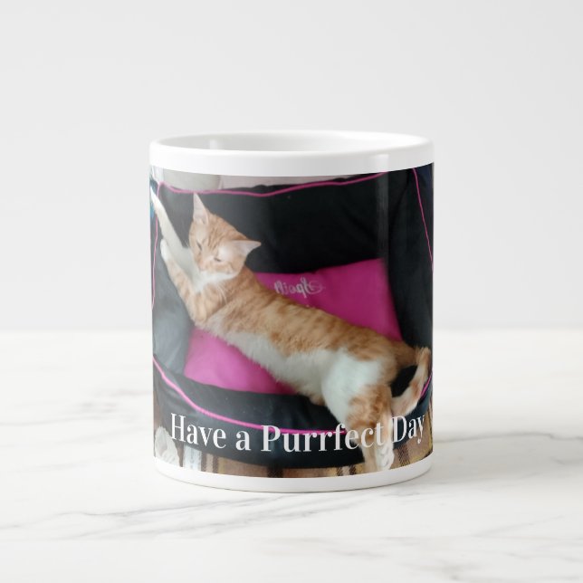 Valentine's Ginger Cat Photo Fun Jumbo Mugg (Framsidan)