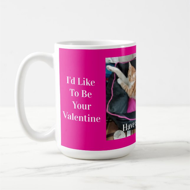 Valentine's Ginger Katt Foto Kul Kaffemugg (Vänster)