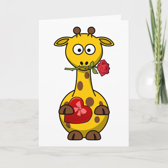 Valentines Giraffe med Ro Helgkort (Framsida)