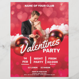 Valentines Globes Couple Party Reklamblad