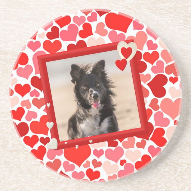 Valentines Gräns Collie Hund Hearts Underlägg (Framsidan)
