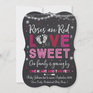 Valentines Gravid Announcement Baby Reveal Julkort