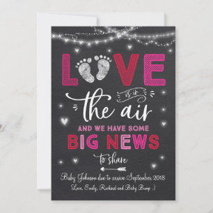 Valentines Gravid Announcement Baby Reveal Julkort