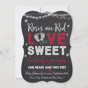 Valentines Gravid Announcement Baby Reveal Julkort