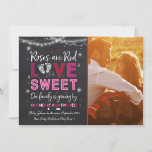 Valentines Gravid Announcement Baby Reveal Julkort