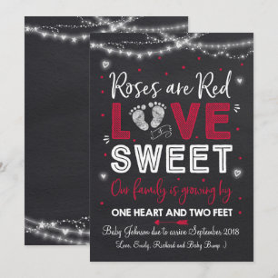 Valentines Gravid-meddelande om Baby-reveal Inbjudningar