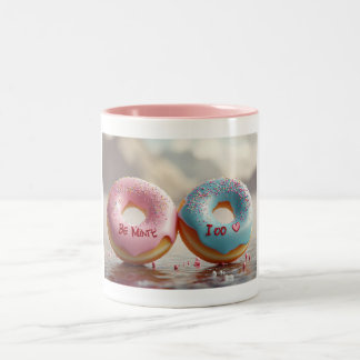 Valentines gullet Donut Två-Tonad Mugg