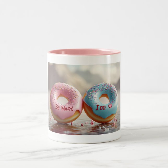 Valentines gullet Donut Två-Tonad Mugg (Center)