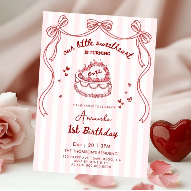 Valentines Handritad Födelsedag Inbjudningar (Skapare uppladdad)