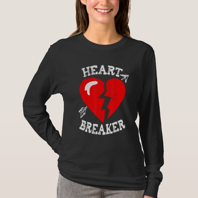Valentine's Heart Breaker Funny Valentine's Day Ma T Shirt (Framsida)