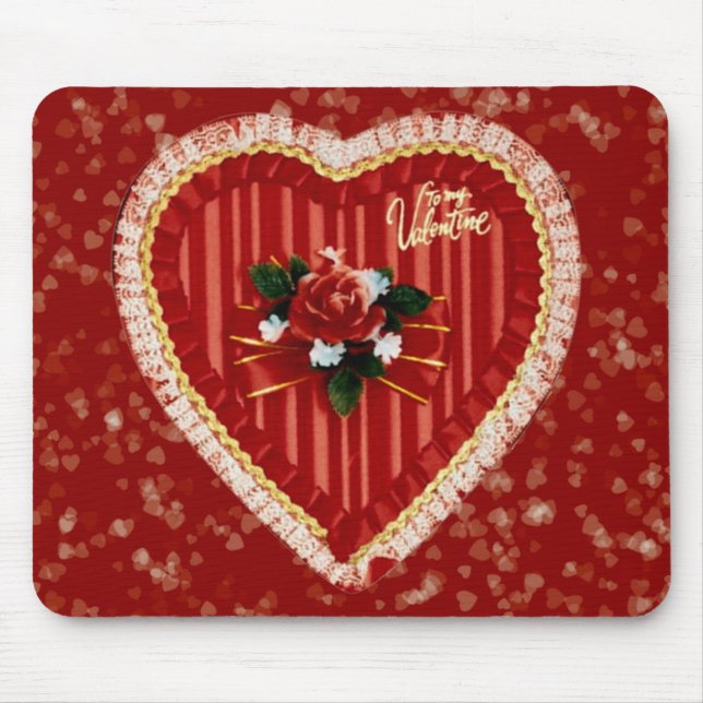 Valentines Heart Mousepad Musmatta (Framsidan)
