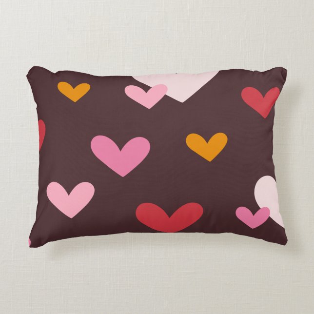 Valentines Hearts Aflutter Prydnadskudde (Framsidan)