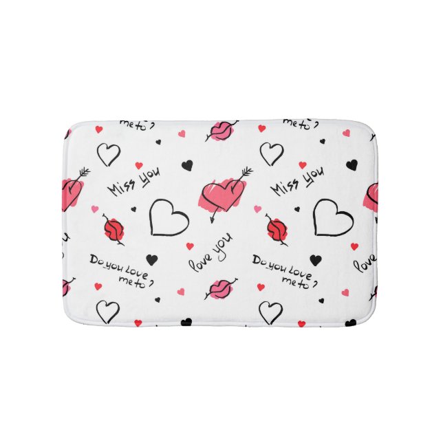 Valentines Hearts Arrow Seamless Badrumsmatta (Framsidan)