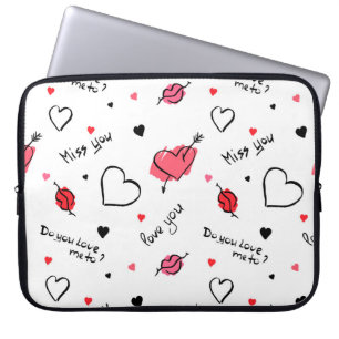 Valentines Hearts Arrow Seamless Laptop Fodral