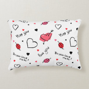 Valentines Hearts Arrow Seamless Prydnadskudde