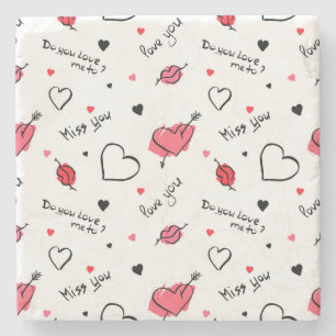 Valentines Hearts Arrow Seamless Stenunderlägg
