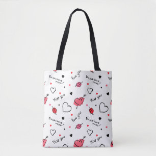 Valentines Hearts Arrow Seamless Tygkasse