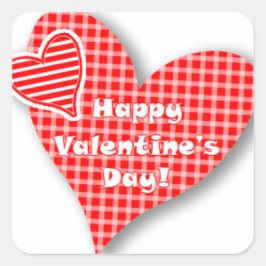 Valentines Hearts Fyrkantigt Klistermärke