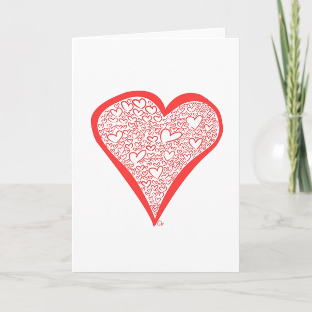 Valentines Hearts Helgkort (Framsida)