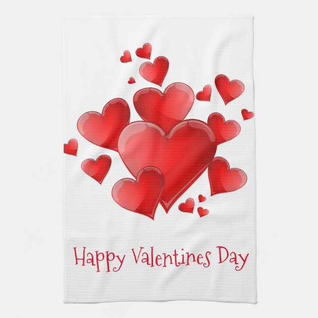 Valentines Hearts Kitchen Towel Kökshandduk (Vertikal)