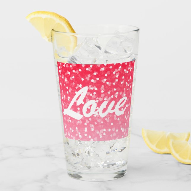 Valentines Hearts och Kärlek Glaskopp (Framsida Ice)